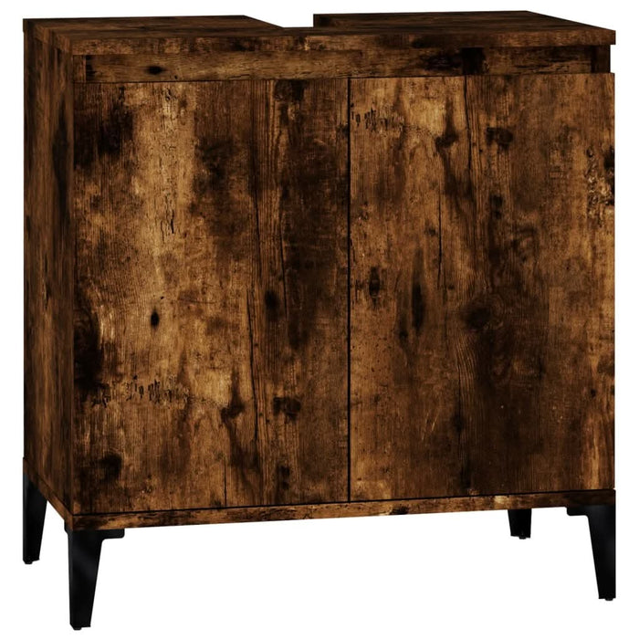Set mobilier de baie, 3 piese, stejar fumuriu, lemn prelucrat - WALTI WALTI
