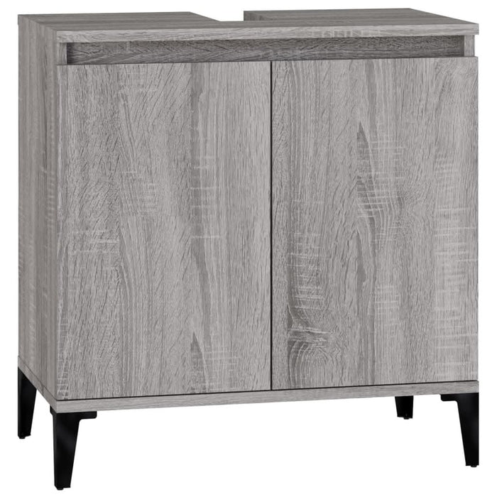 Set mobilier de baie, 3 piese, gri sonoma, lemn prelucrat - WALTI WALTI