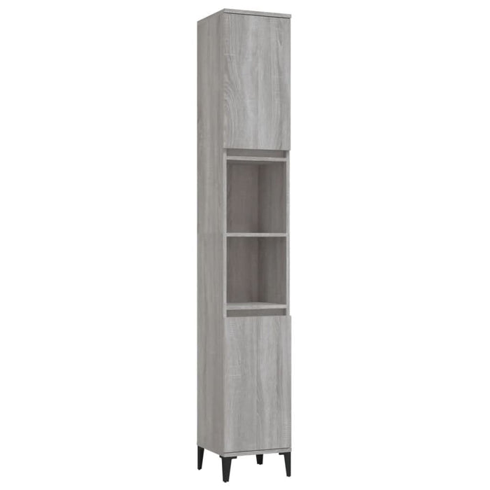 Set mobilier de baie, 3 piese, gri sonoma, lemn prelucrat - WALTI WALTI