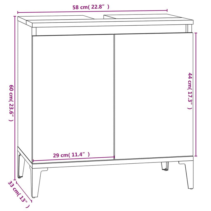 Set mobilier de baie, 3 piese, gri sonoma, lemn prelucrat - WALTI WALTI