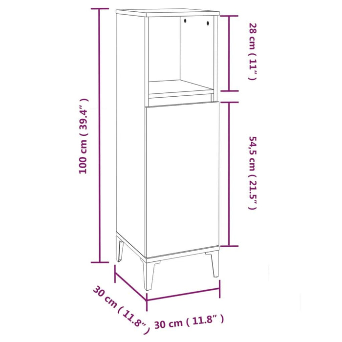 Set mobilier de baie, 3 piese, gri sonoma, lemn prelucrat - WALTI WALTI