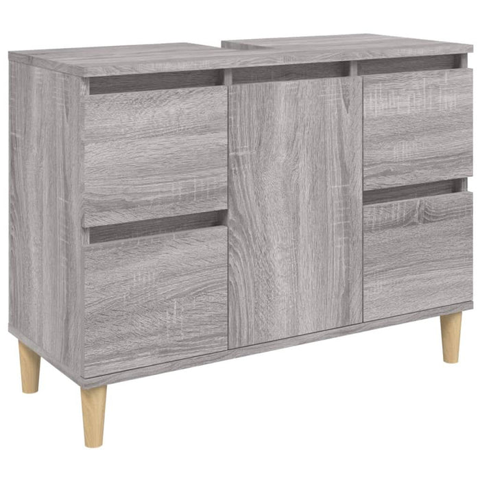 Set mobilier de baie, 3 piese, gri sonoma, lemn prelucrat - WALTI WALTI