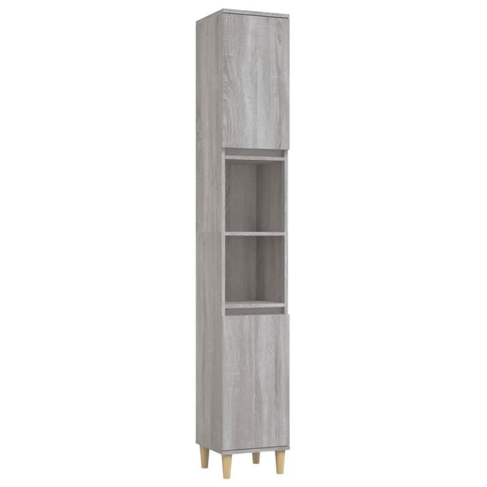 Set mobilier de baie, 3 piese, gri sonoma, lemn prelucrat - WALTI WALTI