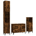 Set mobilier de baie, 3 piese, stejar fumuriu, lemn prelucrat - WALTI WALTI