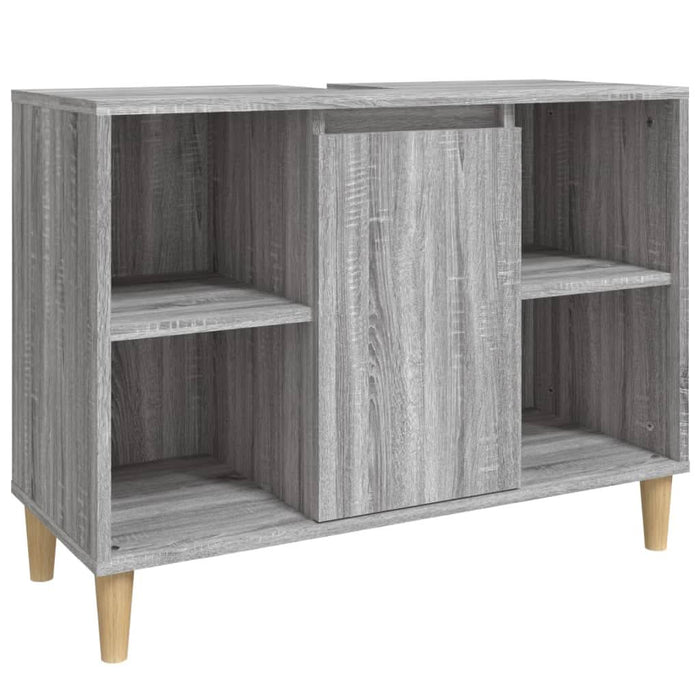 Set mobilier de baie, 3 piese, gri sonoma, lemn prelucrat - WALTI WALTI