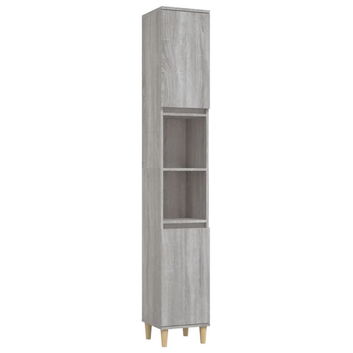 Set mobilier de baie, 3 piese, gri sonoma, lemn prelucrat - WALTI WALTI