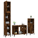 Set mobilier de baie, 3 piese, stejar fumuriu, lemn prelucrat - WALTI WALTI