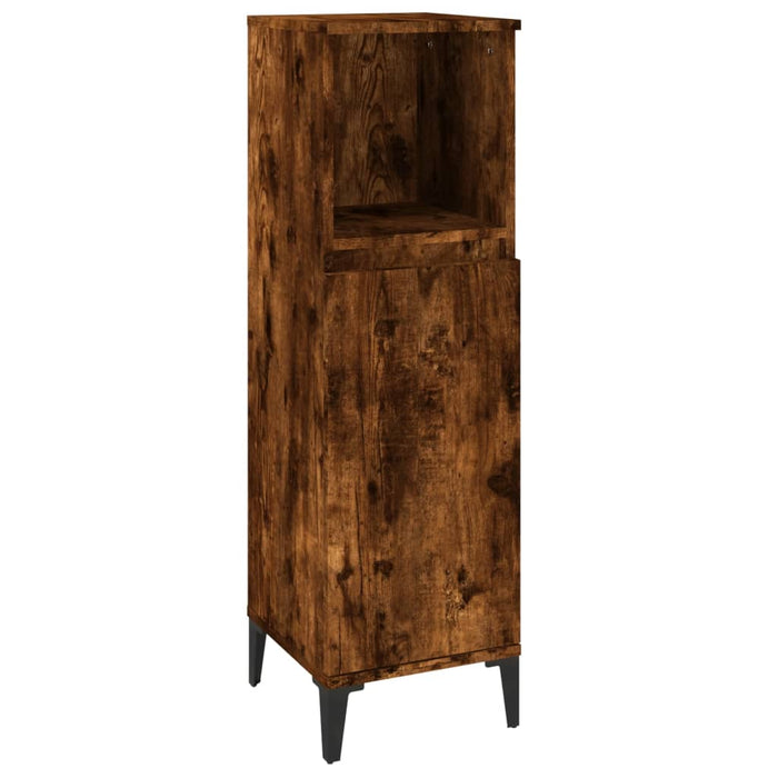 Set mobilier de baie, 3 piese, stejar fumuriu, lemn prelucrat - WALTI WALTI