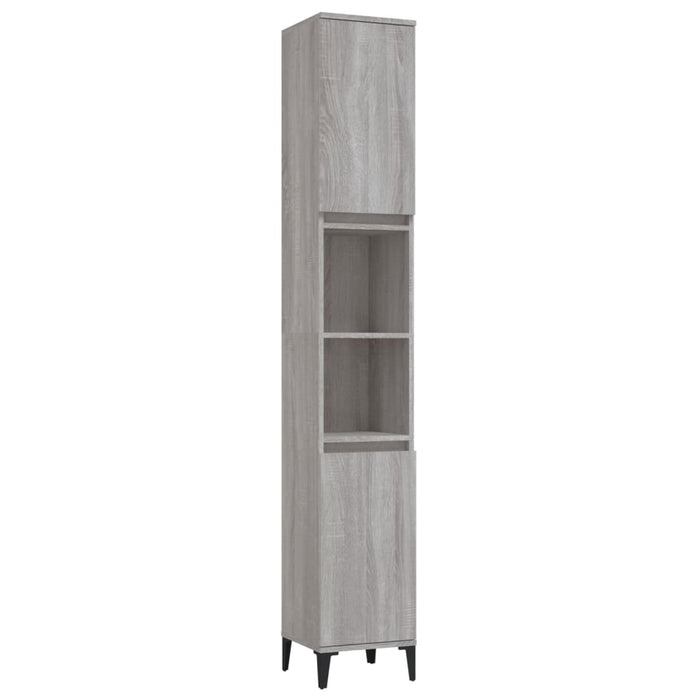 Set mobilier de baie, 3 piese, gri sonoma, lemn prelucrat - WALTI WALTI