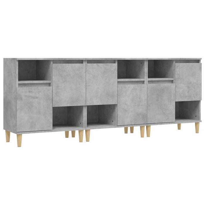 Dulapuri, 3 buc, gri beton, 60x35x70 cm, lemn prelucrat - WALTI WALTI