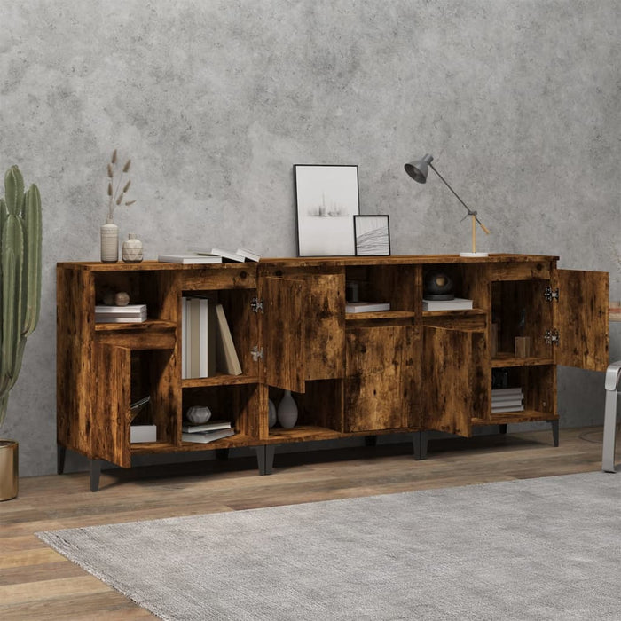 Dulapuri, 3 buc, stejar afumat, 60x35x70 cm, lemn prelucrat - WALTI WALTI