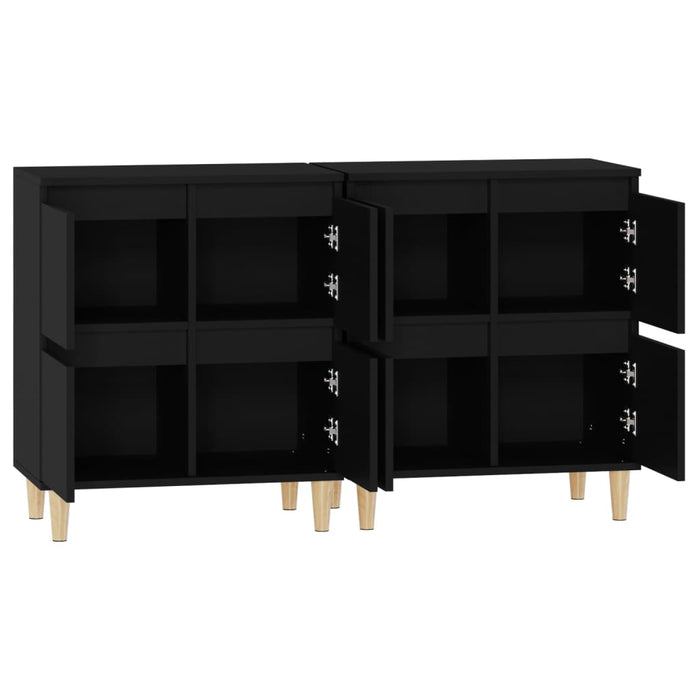 Dulapuri, 2 buc, negru, 60x35x70 cm, lemn prelucrat WALTI