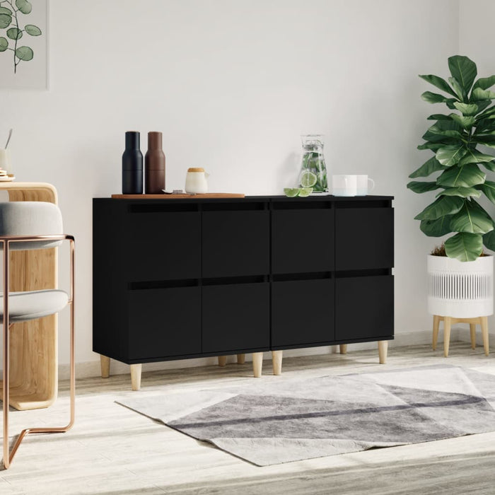 Dulapuri, 2 buc, negru, 60x35x70 cm, lemn prelucrat WALTI