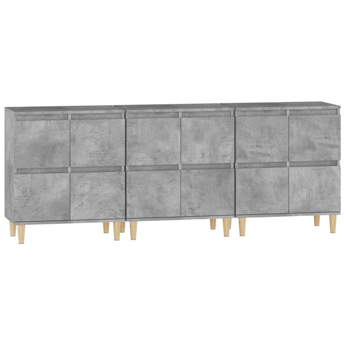 Dulapuri, 3 buc, gri beton, 60x35x70 cm, lemn prelucrat - WALTI WALTI