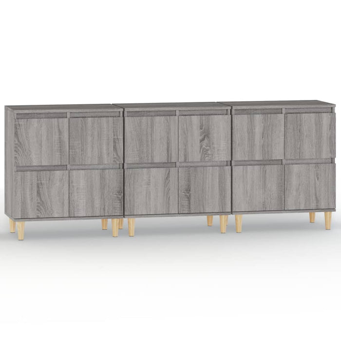 Dulapuri, 3 buc, sonoma gri, 60x35x70 cm, lemn prelucrat - WALTI WALTI