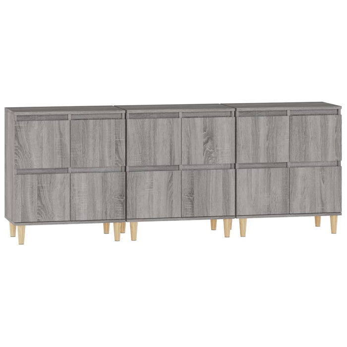 Dulapuri, 3 buc, sonoma gri, 60x35x70 cm, lemn prelucrat - WALTI WALTI