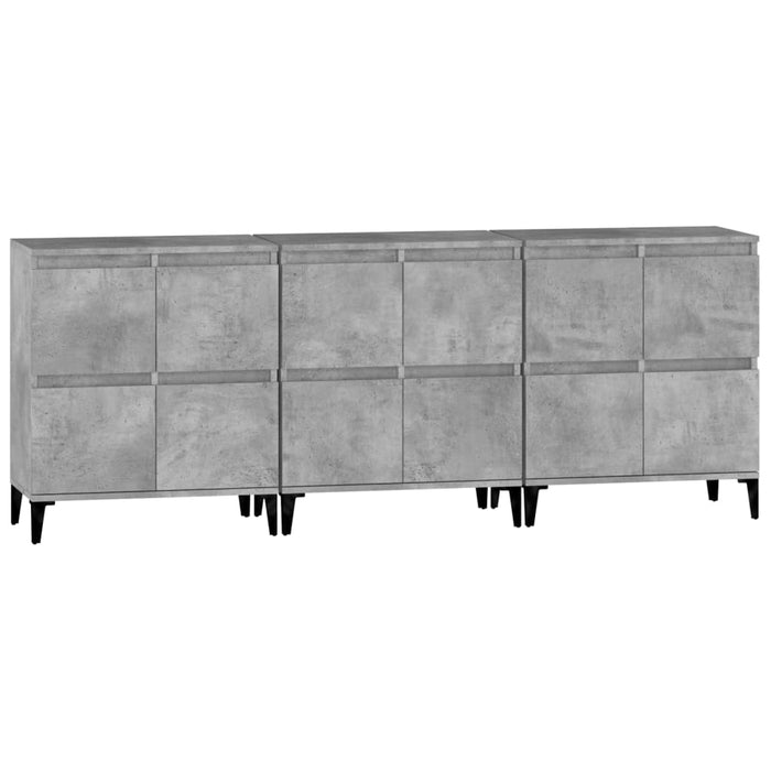 Dulapuri, 3 buc, gri beton, 60x35x70 cm, lemn prelucrat - WALTI WALTI