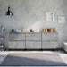 Dulapuri, 3 buc, gri beton, 60x35x70 cm, lemn prelucrat - WALTI WALTI