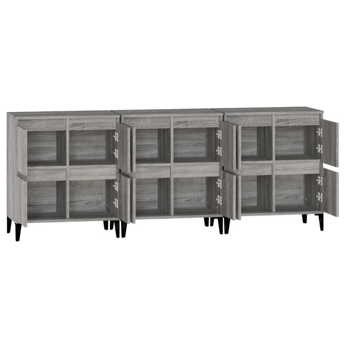Dulapuri, 3 buc, sonoma gri, 60x35x70 cm, lemn prelucrat - WALTI WALTI