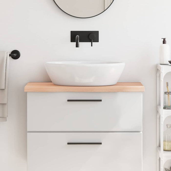 Blat de baie, 80x40x(2-4) cm, lemn masiv netratat - WALTI WALTI
