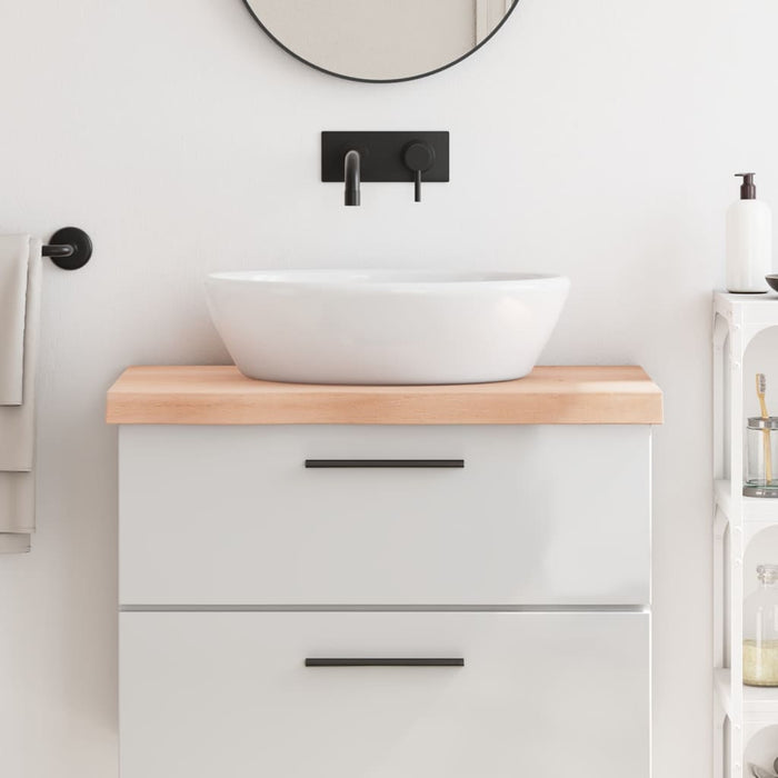 Blat de baie, 80x50x(2-6) cm, lemn masiv netratat WALTI