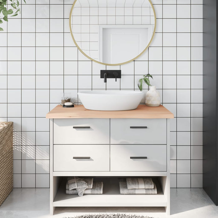 Blat de baie, 100x60x(2-4) cm, lemn masiv netratat WALTI
