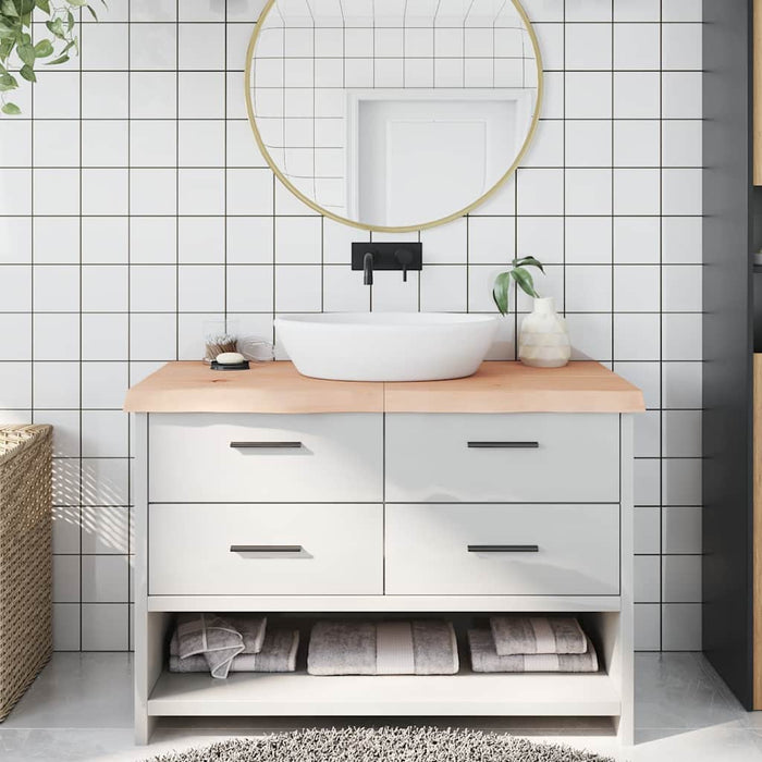 Blat de baie, 120x50x(2-6) cm, lemn masiv netratat WALTI