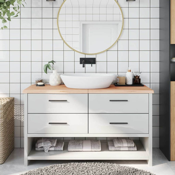 Blat de baie, 140x60x(2-4) cm, lemn masiv netratat WALTI