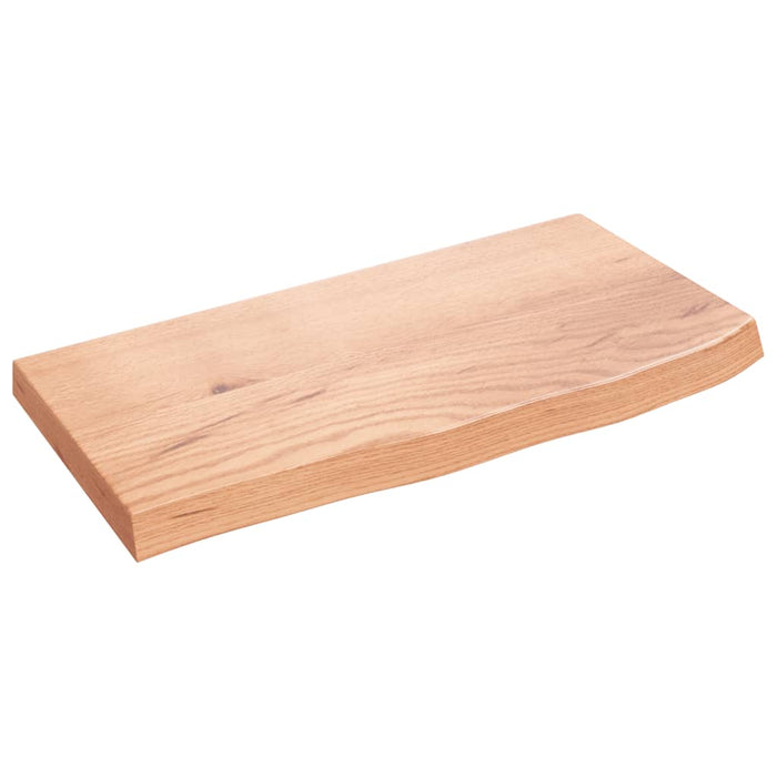 Blat de baie, maro deschis, 60x30x(2-4) cm, lemn masiv tratat WALTI