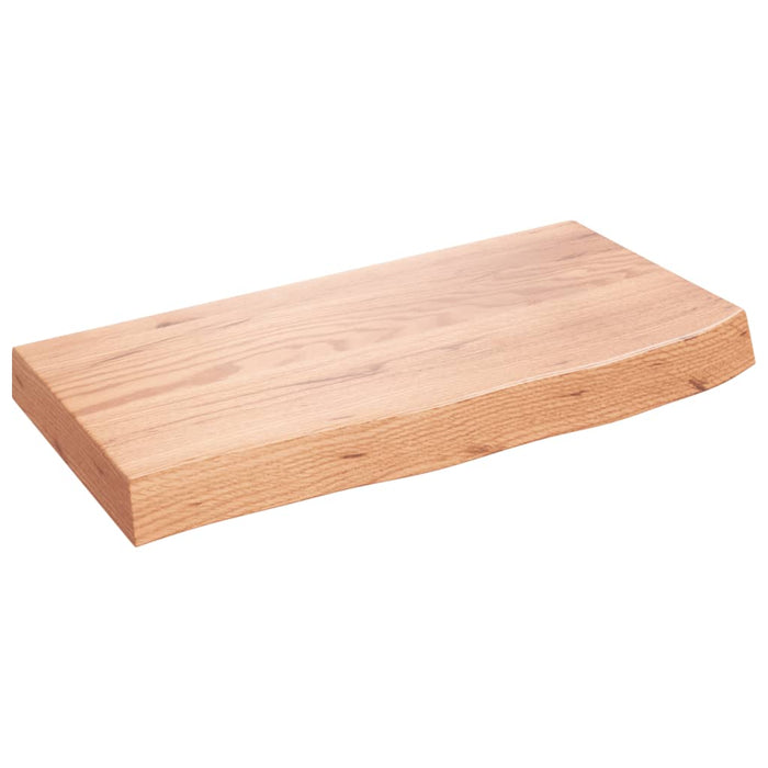 Blat de baie, maro deschis, 60x30x(2-6) cm, lemn masiv tratat - WALTI WALTI
