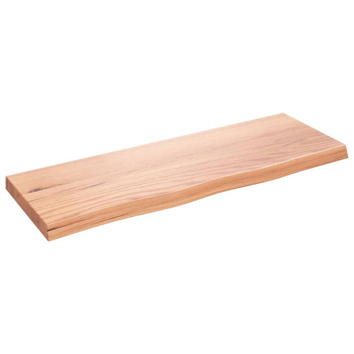 Blat de baie, maro deschis, 80x30x(2-4) cm, lemn masiv tratat WALTI