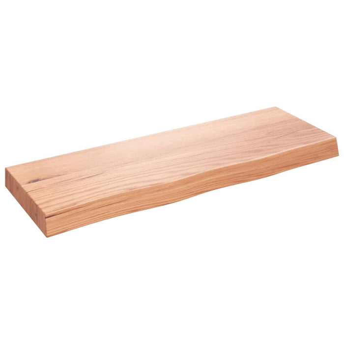 Blat de baie, maro deschis, 80x30x(2-6) cm, lemn masiv tratat WALTI