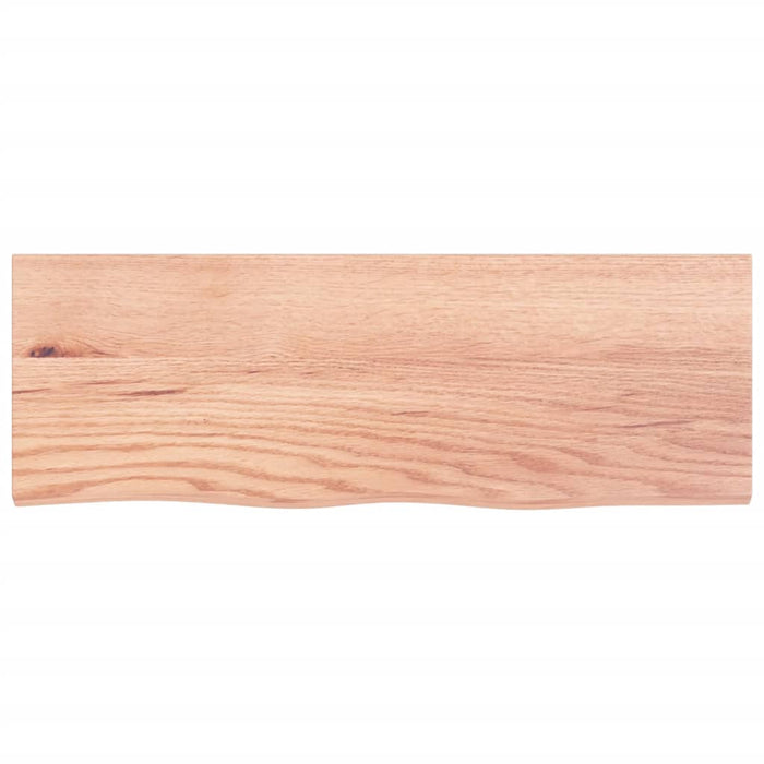 Blat de baie, maro deschis, 80x30x(2-6) cm, lemn masiv tratat WALTI