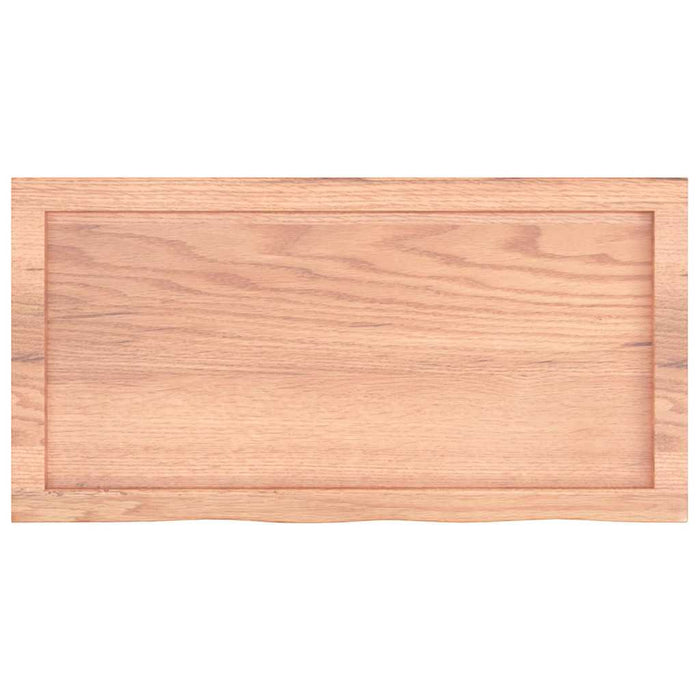 Blat de baie, maro deschis, 80x40x(2-4) cm, lemn masiv tratat WALTI