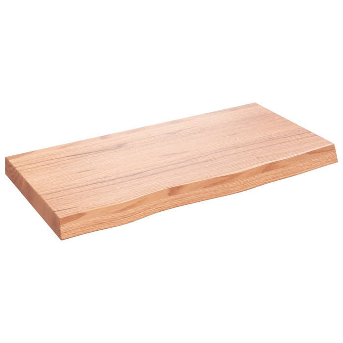 Blat de baie, maro deschis, 80x40x(2-6) cm, lemn masiv tratat WALTI