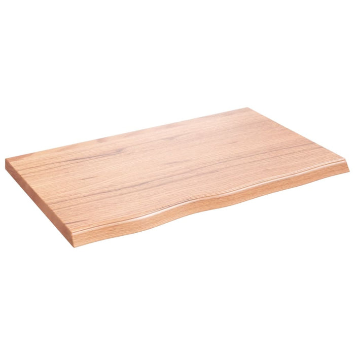 Blat de baie, maro deschis, 80x50x(2-4) cm, lemn masiv tratat WALTI