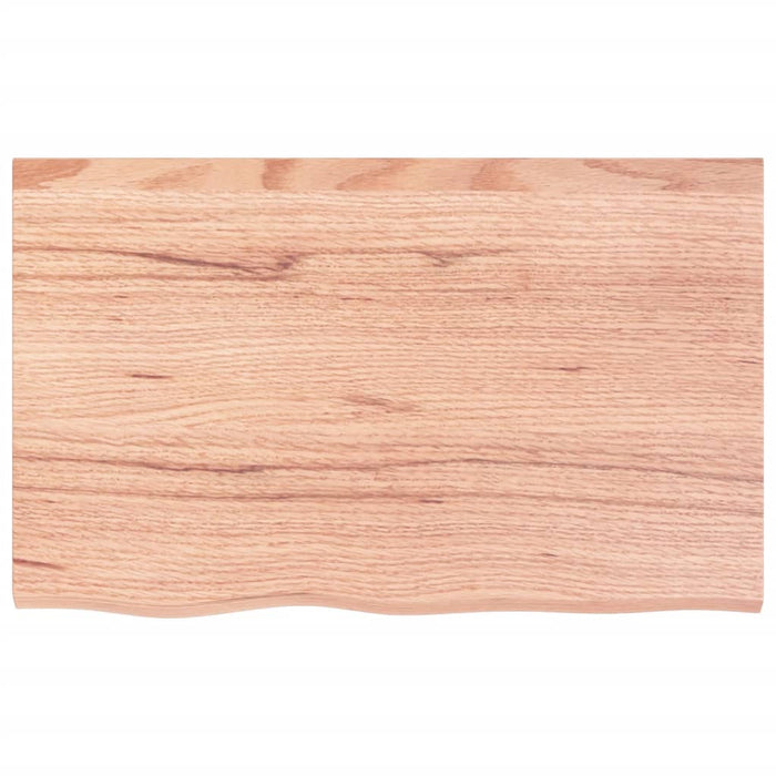 Blat de baie, maro deschis, 80x50x(2-6) cm, lemn masiv tratat - WALTI WALTI