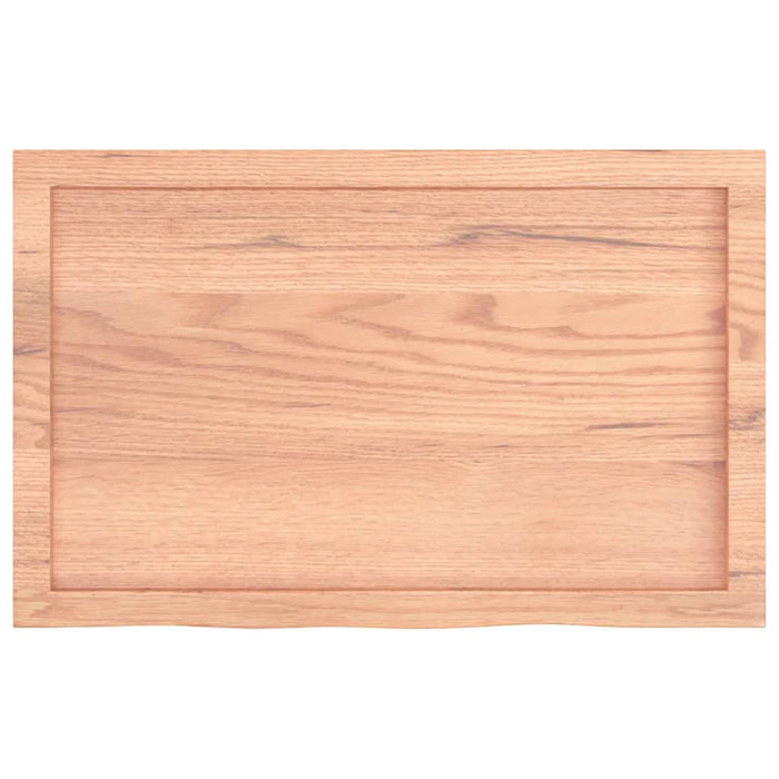 Blat de baie, maro deschis, 80x50x(2-6) cm, lemn masiv tratat - WALTI WALTI