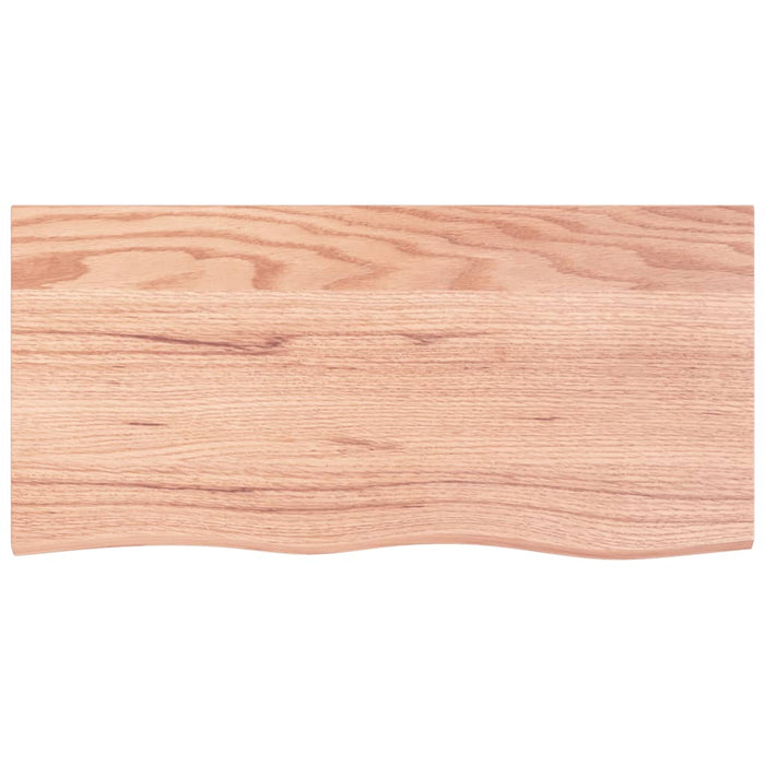 Blat de baie, maro deschis, 100x50x(2-4) cm, lemn masiv tratat WALTI
