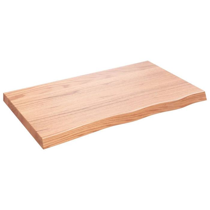 Blat de baie, maro deschis, 100x60x(2-6) cm, lemn masiv tratat - WALTI WALTI