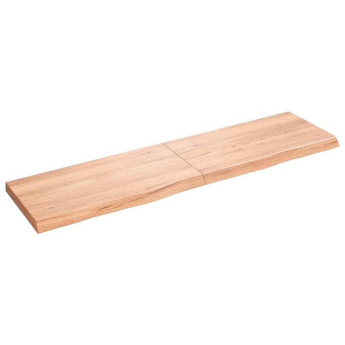 Blat de baie, maro deschis, 120x30x(2-4) cm, lemn masiv tratat - WALTI WALTI