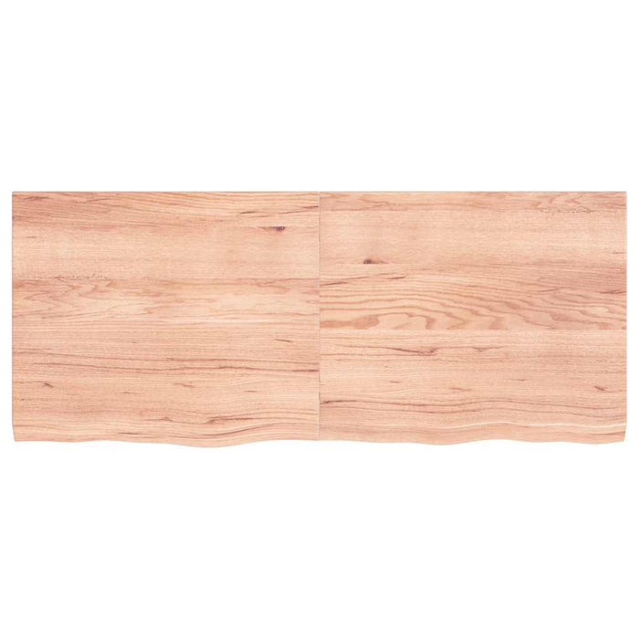 Blat de baie, maro deschis, 120x50x(2-4) cm, lemn masiv tratat WALTI