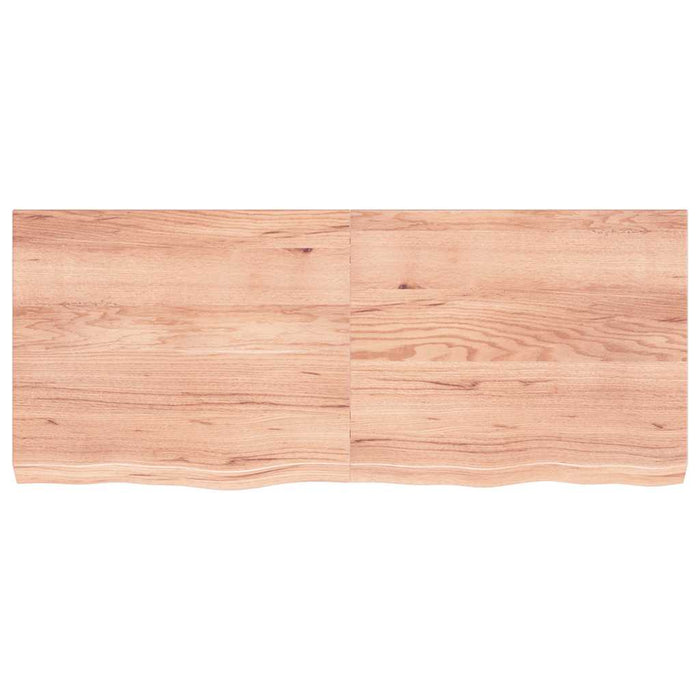 Blat de baie, maro deschis, 120x50x(2-6) cm, lemn masiv tratat WALTI
