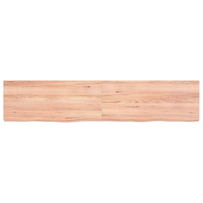 Blat de baie, maro deschis, 140x30x(2-4) cm, lemn masiv tratat - WALTI WALTI