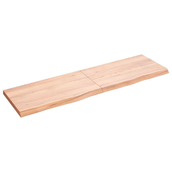 Blat de baie, maro deschis, 140x40x(2-4) cm, lemn masiv tratat - WALTI WALTI