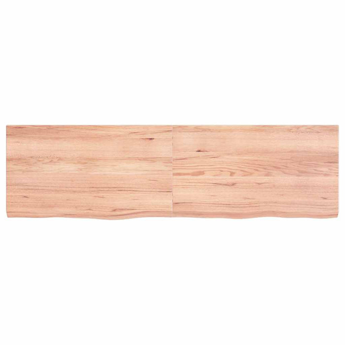 Blat de baie, maro deschis, 140x40x(2-4) cm, lemn masiv tratat - WALTI WALTI