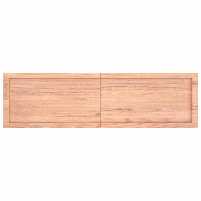 Blat de baie, maro deschis, 140x40x(2-4) cm, lemn masiv tratat - WALTI WALTI