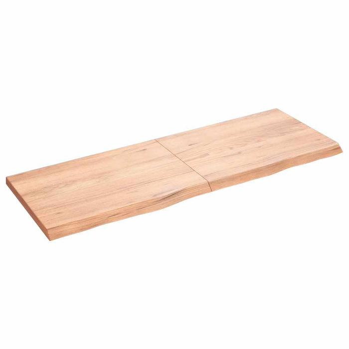 Blat de baie, maro deschis, 140x50x(2-4) cm, lemn masiv tratat - WALTI WALTI