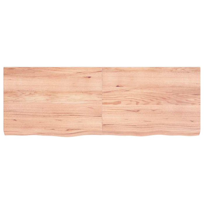 Blat de baie, maro deschis, 140x50x(2-6) cm, lemn masiv tratat - WALTI WALTI