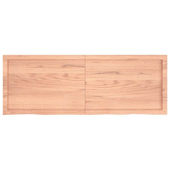 Blat de baie, maro deschis, 140x50x(2-6) cm, lemn masiv tratat - WALTI WALTI